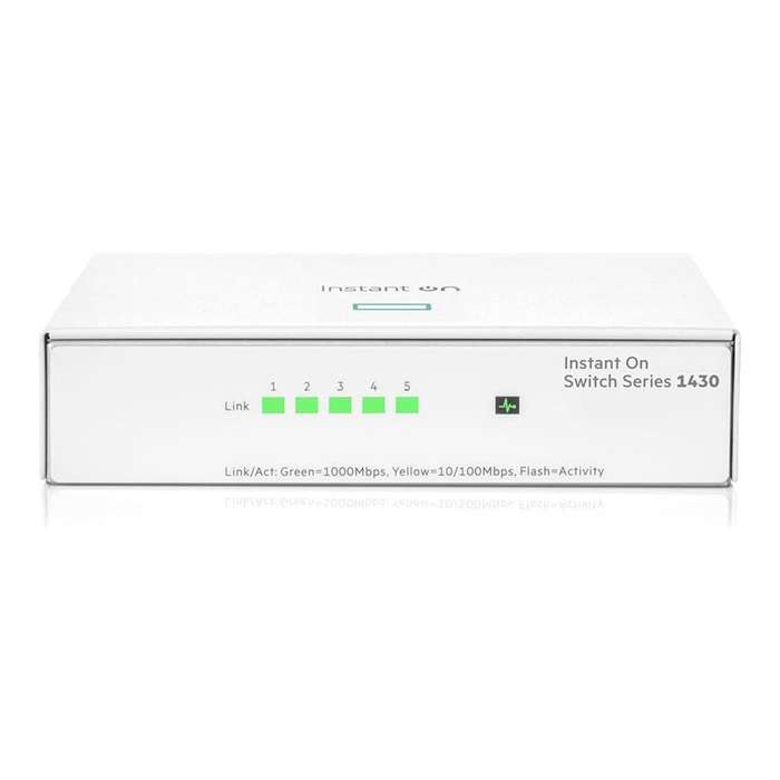 HPE Networking Instant On 1430 5-port Unmanaged L2 Gigabit Ethernet Switch White R8R44A