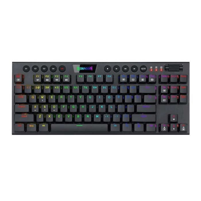 Redragon K621 Horus 84-Key RGB Red Switch Low Profile Wireless Gaming Mechanical Keyboard - Black RD