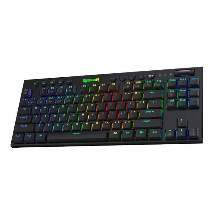 Redragon K621 Horus 84-Key RGB Red Switch Low Profile Wireless Gaming Mechanical Keyboard - Black RD