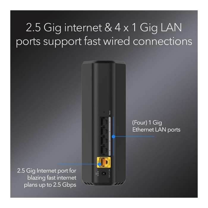 Netgear Nighthawk RS100 Wireless Router - Dual-band 2.4GHz and 5GHz 2.5 Gigabit Ethernet Black RS...
