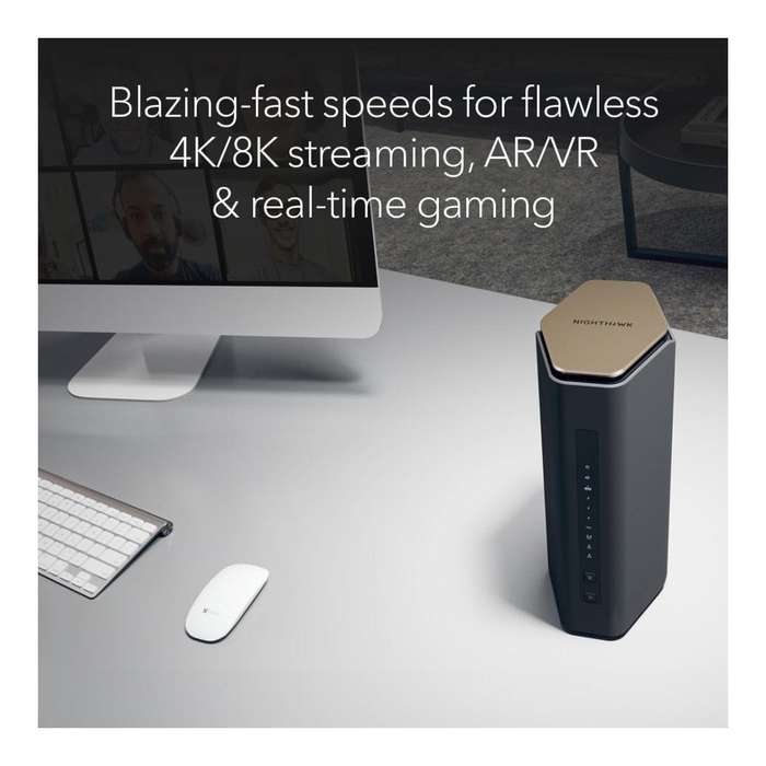Netgear Nighthawk RS600 Wireless Router - Tri-band 2.4GHz 5GHz and 6GHz Gigabit Ethernet Black RS...