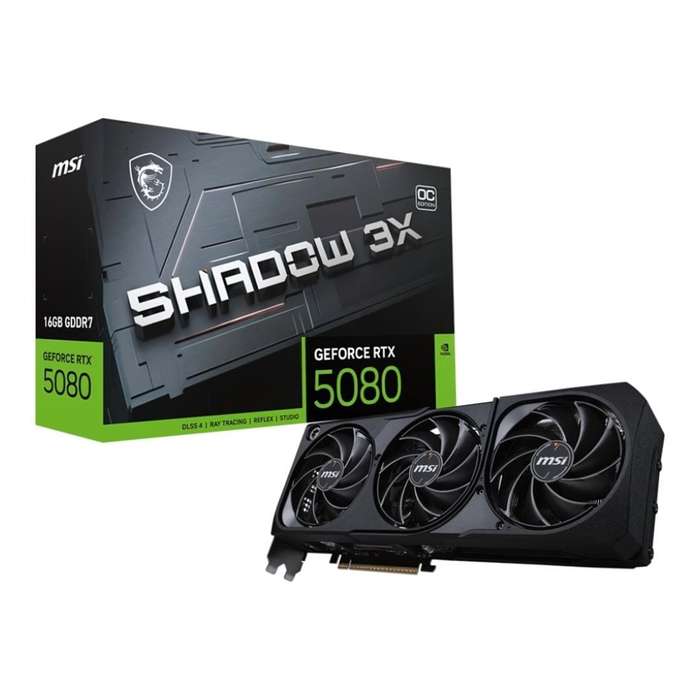 MSI GeForce RTX 5080 16G Shadow 3X OC 16GB GDDR7 Graphics Card
