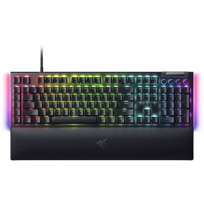 Razer BlackWidow V4 Chroma RGB Green Clicky Switches USB Wired Mechanical Gaming Keyboard - Black...