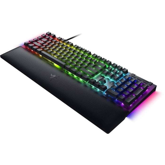 Razer BlackWidow V4 Chroma RGB Green Clicky Switches USB Wired Mechanical Gaming Keyboard - Black...