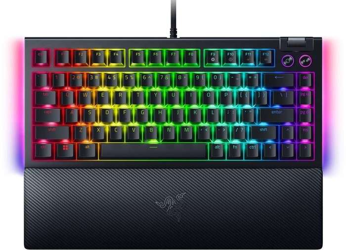 Razer BlackWidow V4 75 Chroma RGB USB Wired Mechanical Gaming Keyboard - Orange Tactile Switches ...