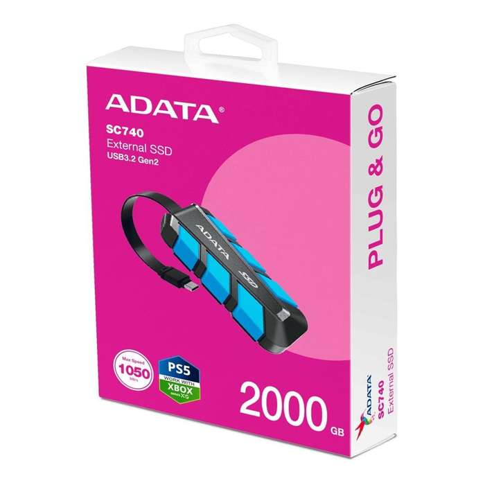 ADATA SC740 2TB Rugged Portable External SSD SC740-2000G-CBU
