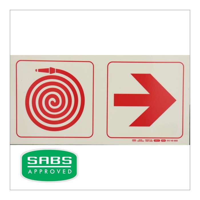 Parrot 190mm Photoluminescent F20 Fire Hose Reel Arrow Right Safety Sign SNP19F20