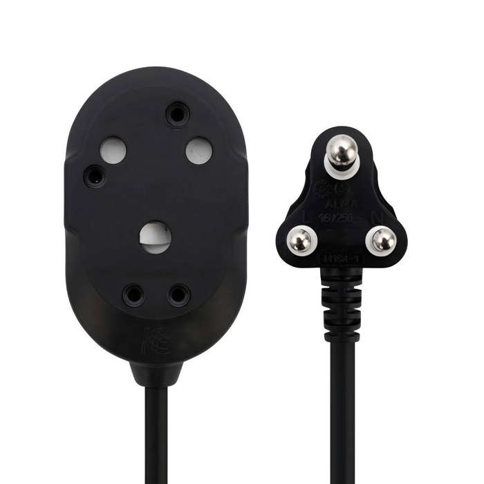 Switched Basics 5m Heavy Duty BTB Extension Cable 2 x 16A Socket - Black SWD-70006-5-BK