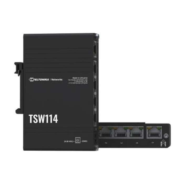 Teltonika Industrial 5-port Gigabit DIN Rail Ethernet Switch TSW114