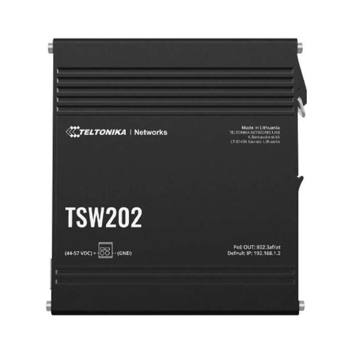 Teltonika TSW202 Managed L2 Gigabit Ethernet (10/100/1000) Power over Ethernet (PoE) Aluminium, Blue
