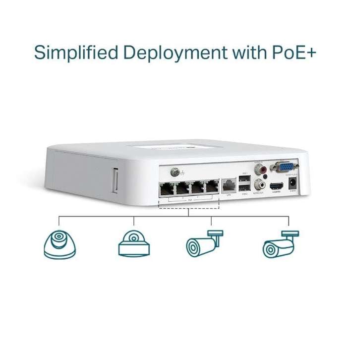 TP-Link Vigi NVR1104H-4P 4-ch PoE+ 8MP Mini NVR