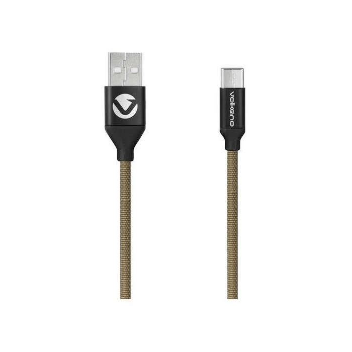 Volkano Braids Series Type-C Nylon Braided Cable 1.2m Black VK-20107-AGN