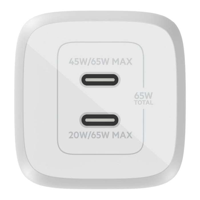 Belkin 65W Dual Type-C GaN Wall Charger WCH013dqWH