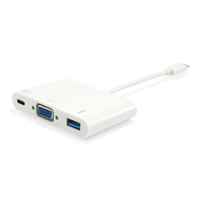 Equip USB Type C to VGA Female/USB A Female/PD Adapter 133462