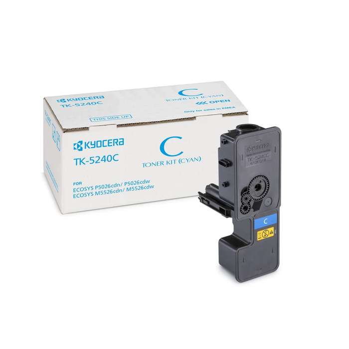 Kyocera TK-5240C Cyan Toner Kit Cartridge 3,000 Pages Original 1T02R7CNL0 Single-pack