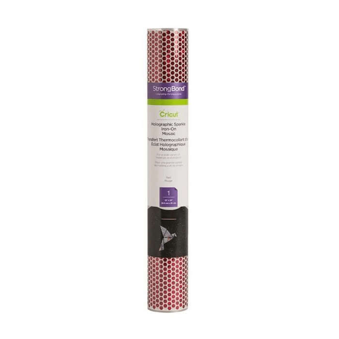 Cricut Holographic Sparkle Iron-On 30x60cm Mosaic Circles Red 2006982