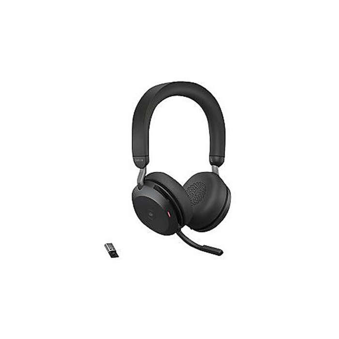 Jabra Evolve2 75 Headset Wireless Head-band Office/Call Center Bluetooth Charging Stand Black 275...