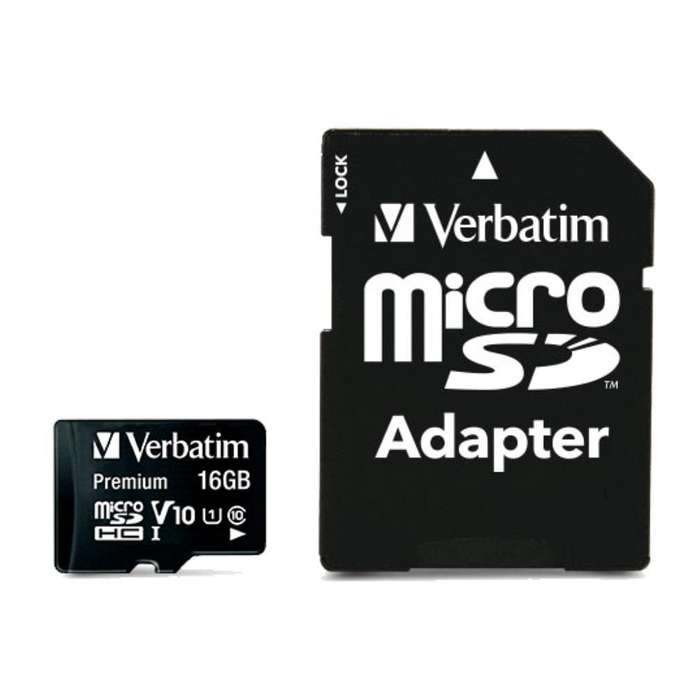 Verbatim Premium Memory Card 16GB MicroSDHC Class 10 44082
