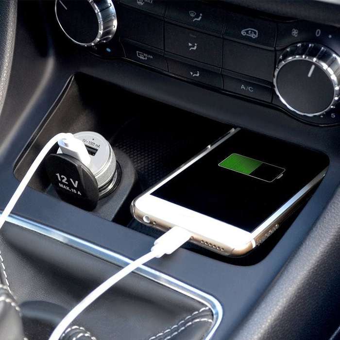 Port Designs 900082 2-port USB Car Charger with Lightning Cable White