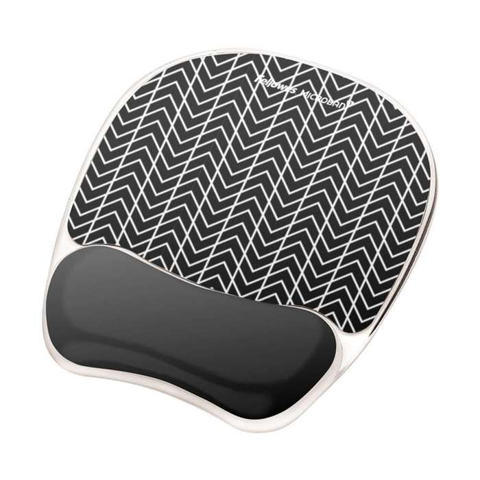 Fellowes Photo Gel Mousepad Wrist Support Chevron 9653401