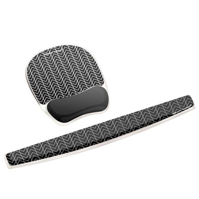 Fellowes Photo Gel Mousepad Wrist Support Chevron 9653401