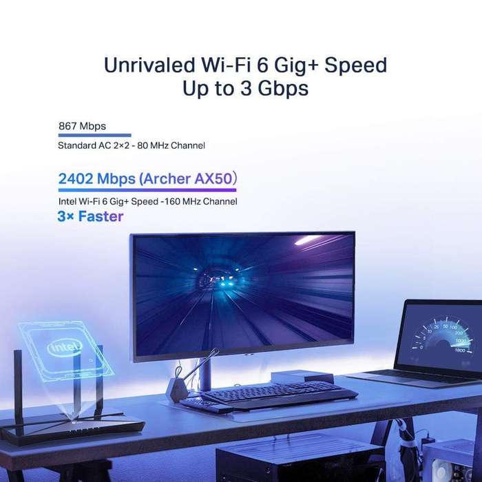 TP-Link Archer AX50 Wi-Fi 6 Wireless Router Dual-band 2.4GHz and 5GHz Gigabit Ethernet Black