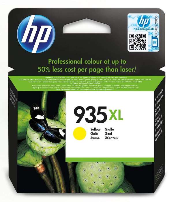 HP 935XL Yellow High Yield Printer Ink Cartridge Original C2P26AE Single-pack