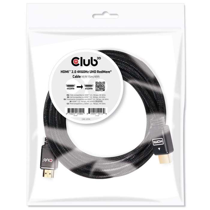 Club 3D CAC-2314 15m HDMI 2.0 4K 60Hz UHD Cable