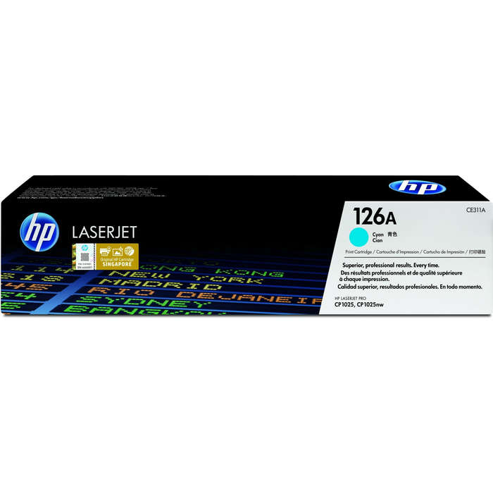 HP 126A Cyan Toner Cartridge 1,000 Pages Original CE311A Single-pack