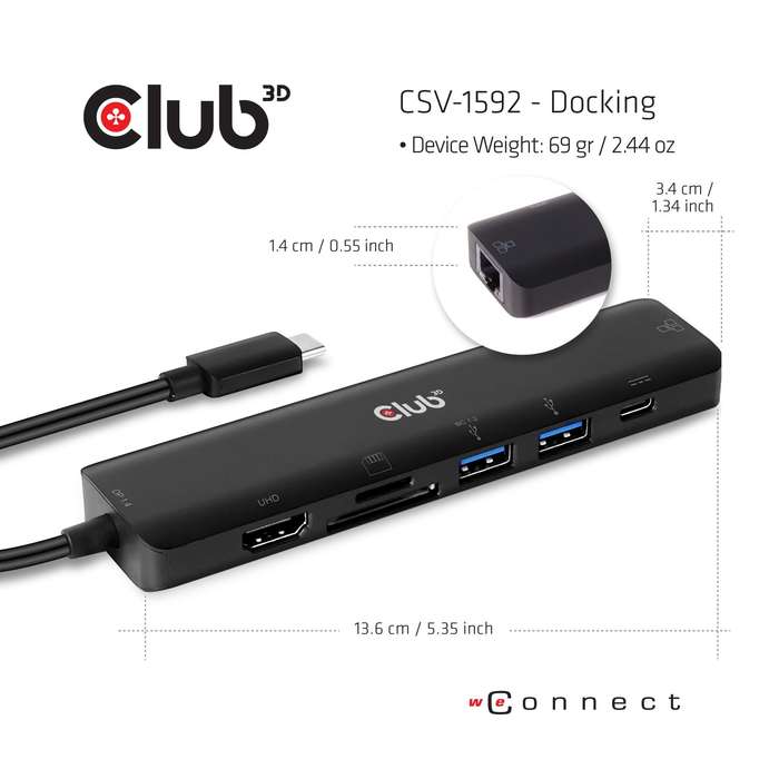 Club 3D Port Replicator Docking Station CSV-1592