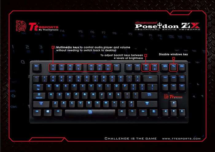 Thermaltake POSEIDON ZX Keyboard USB QWERTY Black