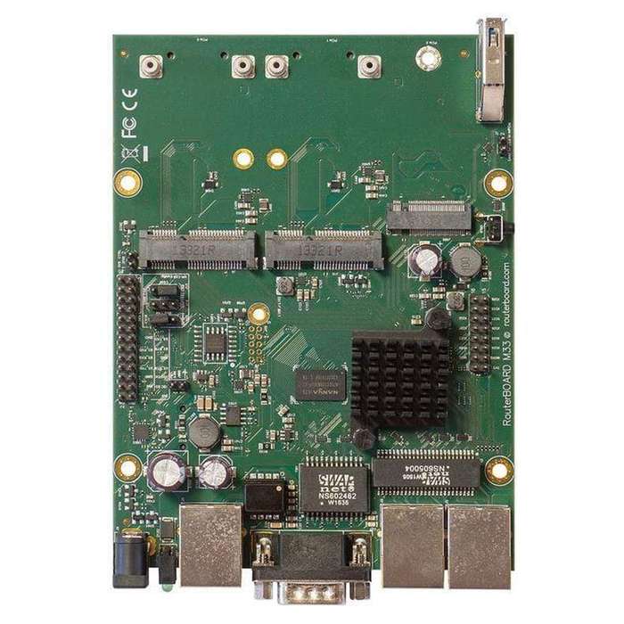 MikroTik RouterBOARD M33G with 3 Gigabit LAN 2 MiniPCI-e Sim Slot USB 3.0 PoE in wired router Bla...