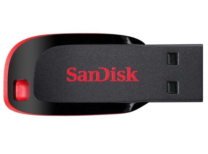 Sandisk Cruzer Blade 32GB USB 2.0 Type-A Black and Red USB Flash Drive SDCZ50-032G-B35
