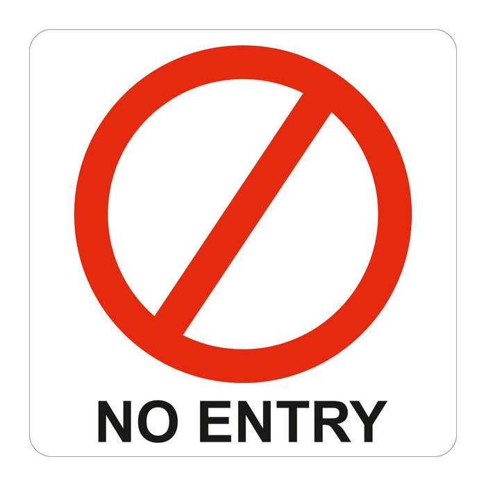 Parrot No Entry Symbolic Sign Printed on White ACP 150x150mm SN4112