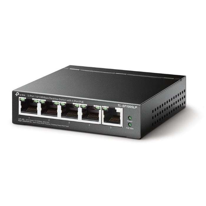 TP-Link TL-SF1005LP 5-Port 10/100Mbps Unmanaged Desktop PoE Switch with 4-port