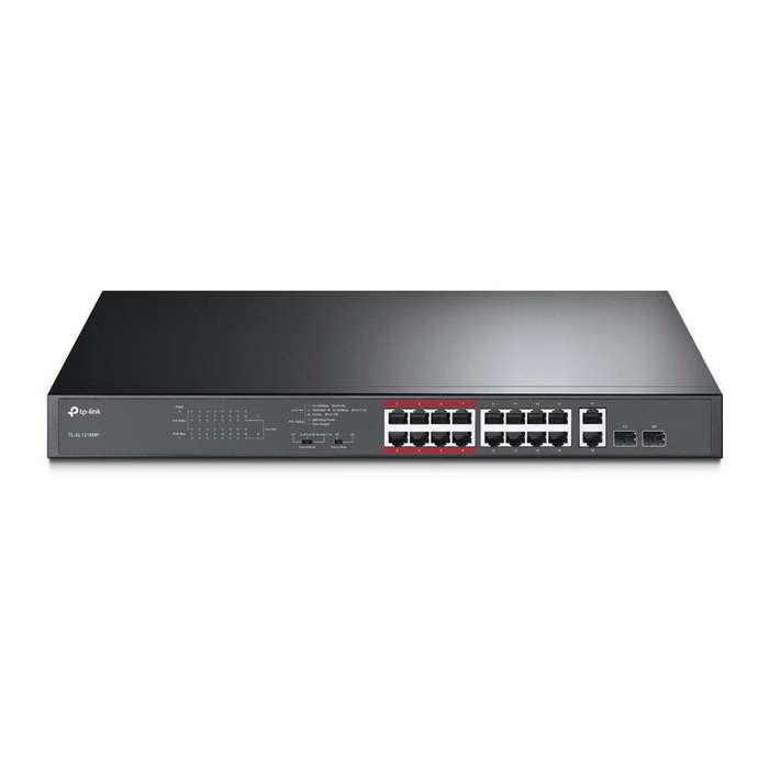 TP-Link TL-SL1218MP 16-port 10/100Mbps PoE+ Unmanaged Switch with 2 x Gigabit Ports and Combo SFP