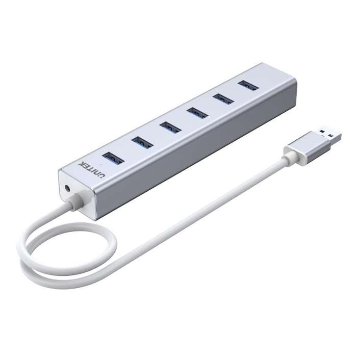 UNITEK Y-3090 Interface Hub USB 3.2 Gen 1 (3.1 Gen 1) Type-A 5000 Mbit/s Silver