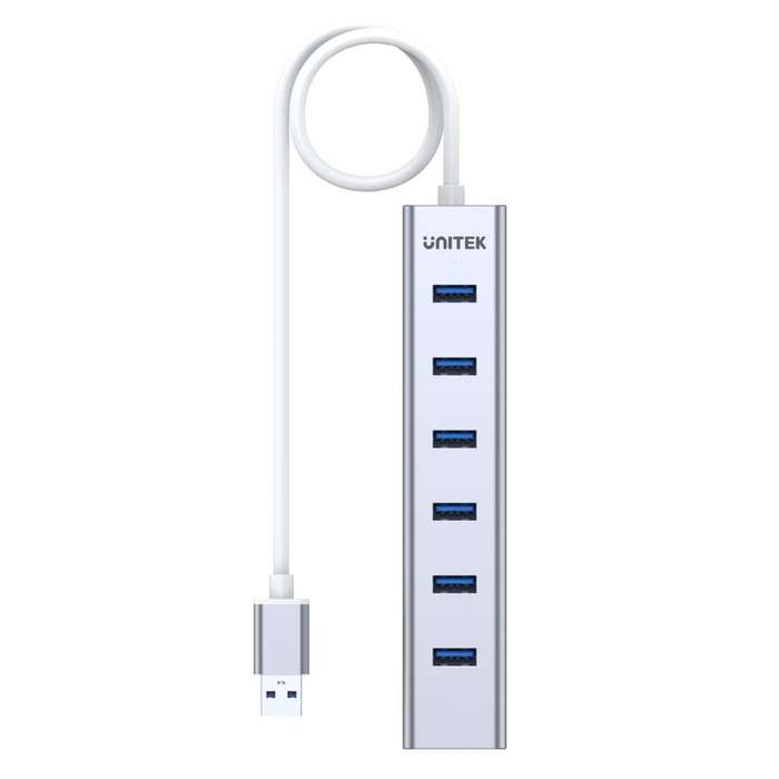 UNITEK Y-3090 Interface Hub USB 3.2 Gen 1 (3.1 Gen 1) Type-A 5000 Mbit/s Silver