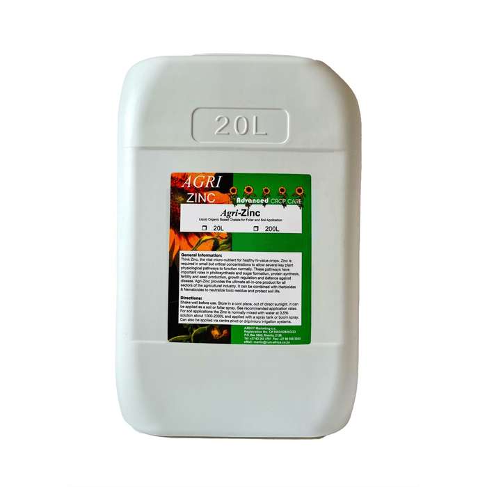 Agri-Zinc Chelate 20L Liquid Organic Fertiliser