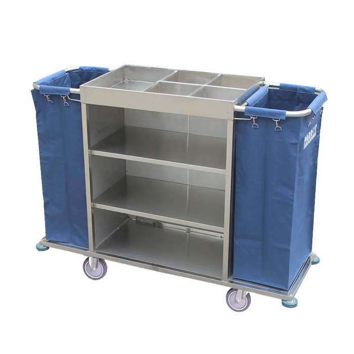 Parrot Janitorial Stainless Steel Hotel Housekeeping Trolley