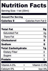 GUDGU Sugar Free Concentrate nutrition facts