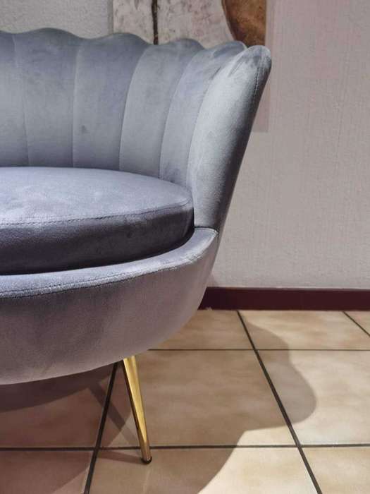 Irene Du Pont Barrel Accent Chair - Silver Chalice Grey