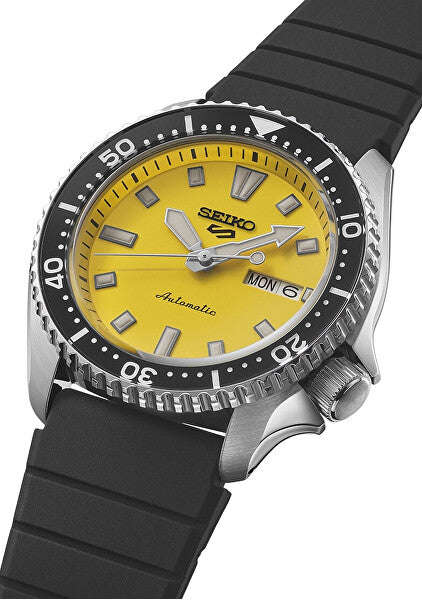 Seiko 5 Sport Automatic Yellow Dial with Black Strap Men's Watch | SRPL87K1