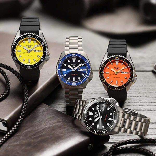 Seiko 5 Sport Automatic Yellow Dial with Black Strap Men's Watch | SRPL87K1
