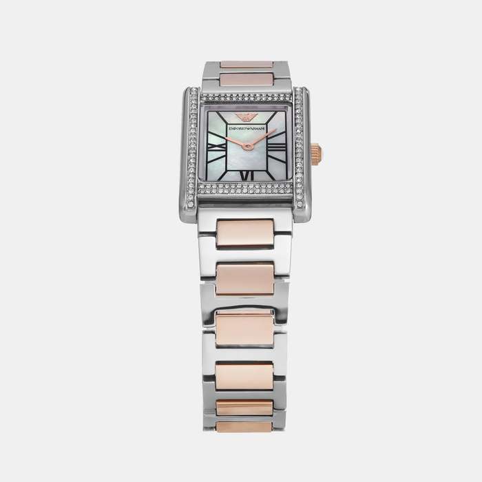 Emporio Armani Genni Quartz Mother Of Pearl Dial Analog Stainless Steel Women's Watch | AR11626