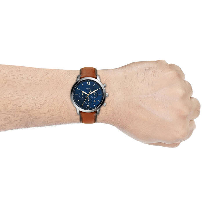 Fossil Neutra Chronograph Luggage Leather Men's Watch and Bracelet Set | FS5708SET