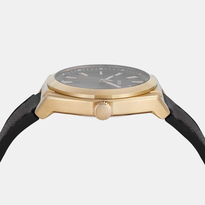Fossil Everett Three-Hand Date Black Leather Men's Dress Watch| FS6089