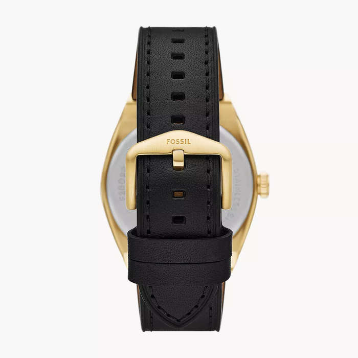 Fossil Everett Three-Hand Date Black Leather Men's Dress Watch| FS6089
