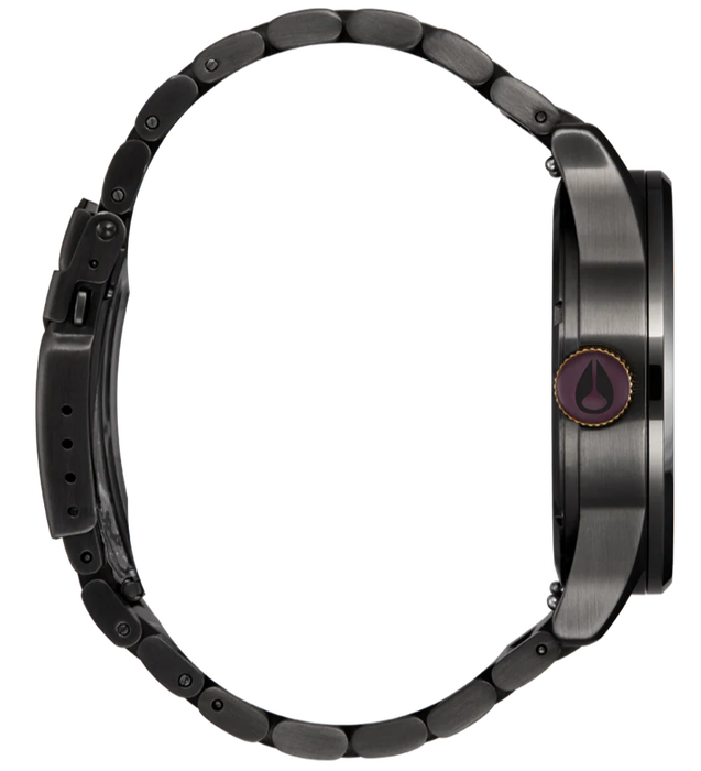 Nixon Sentry Gunmetal  Deep Purple Dial & Gold Accents Unisex Watch | A3565270-00
