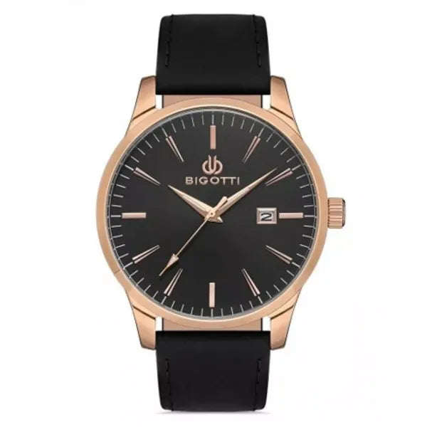 Bigotti Analog Dial Classic Men's Watch In Black Leather | BG.1.10257-4